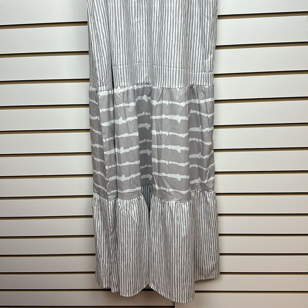 Womens Halter Type Crew Neck Patchwork Casual Summer Dresses with Sleeves Sz XL - Picture 5 of 11
